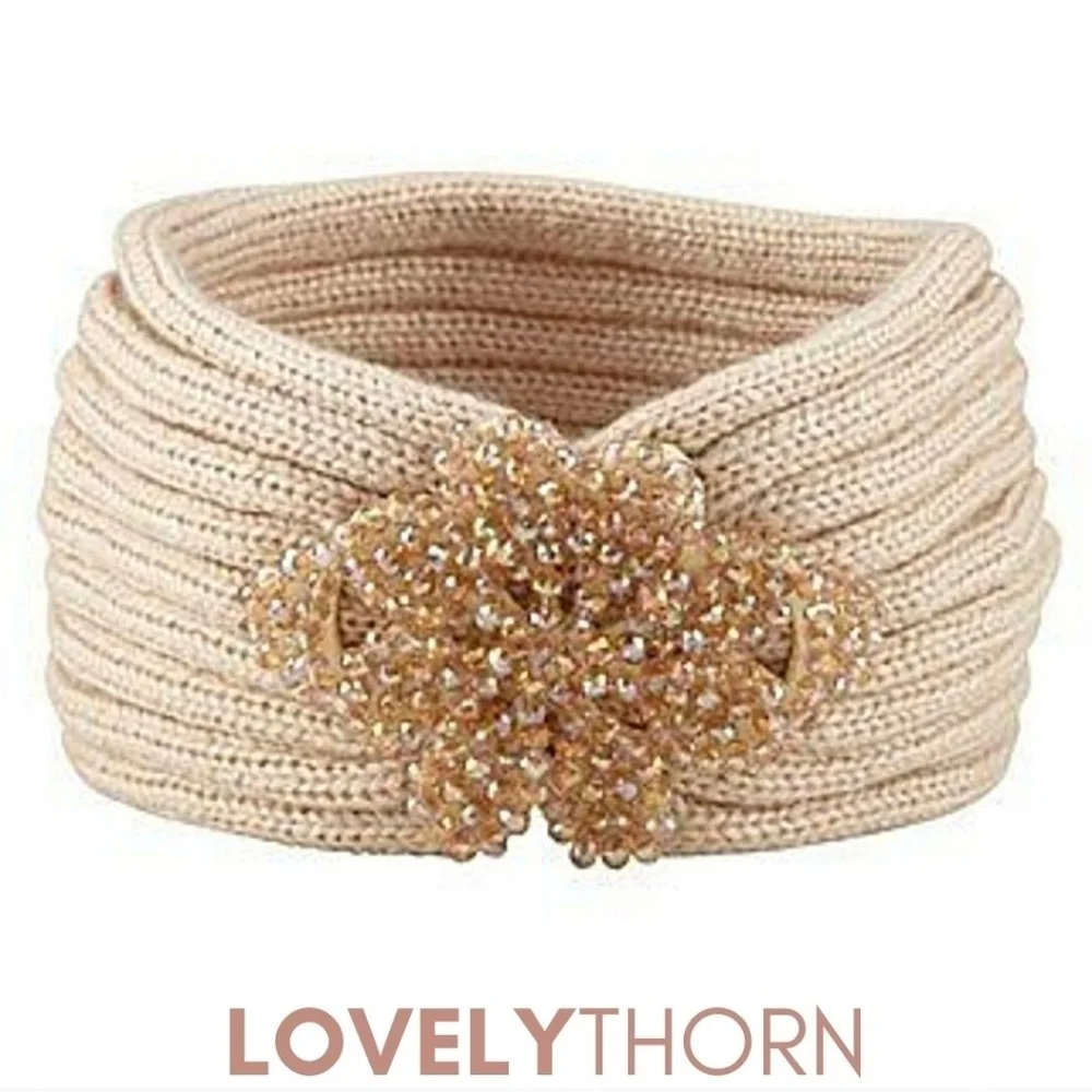 ALDO // jeweled beaded sparkly knit headband turban